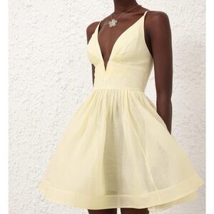 Zimmermann Illuminate V Neck Mini Dress